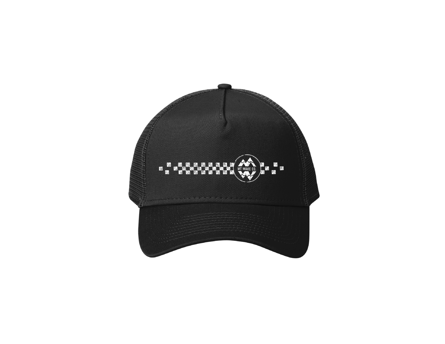 Montana Wake Floating Checkers Snapback Trucker Cap Black