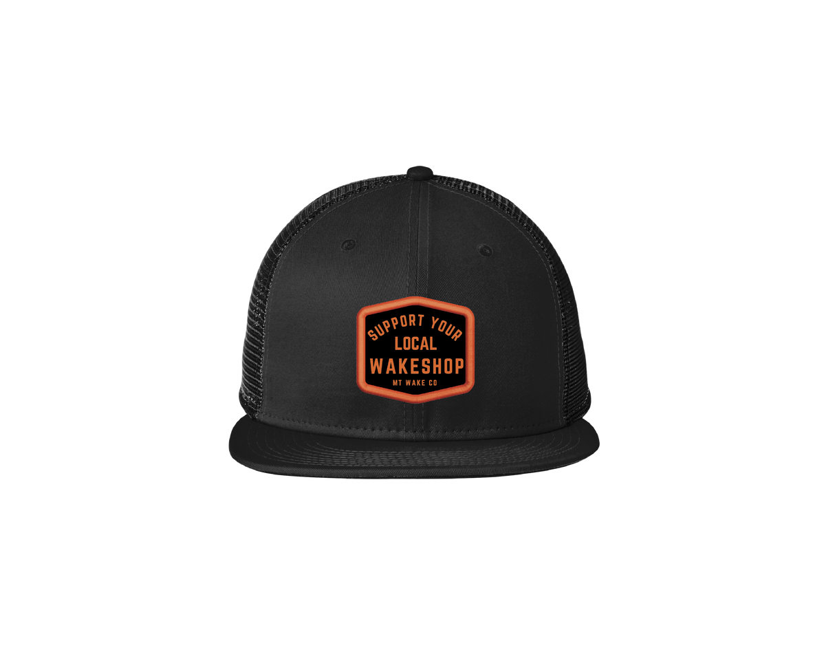 Montana Wake Support Your Local Snapback Trucker Cap - Black