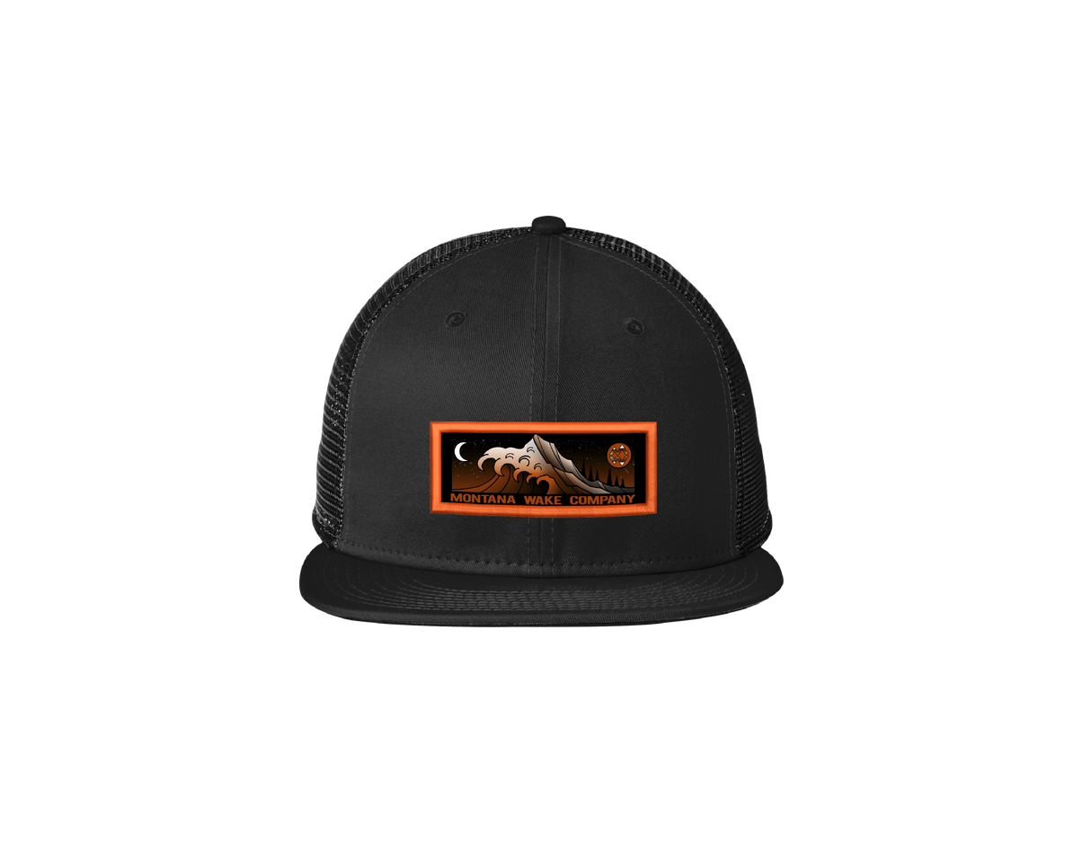 Montana Wake Wave Claw Patch Snapback Trucker Cap - Black