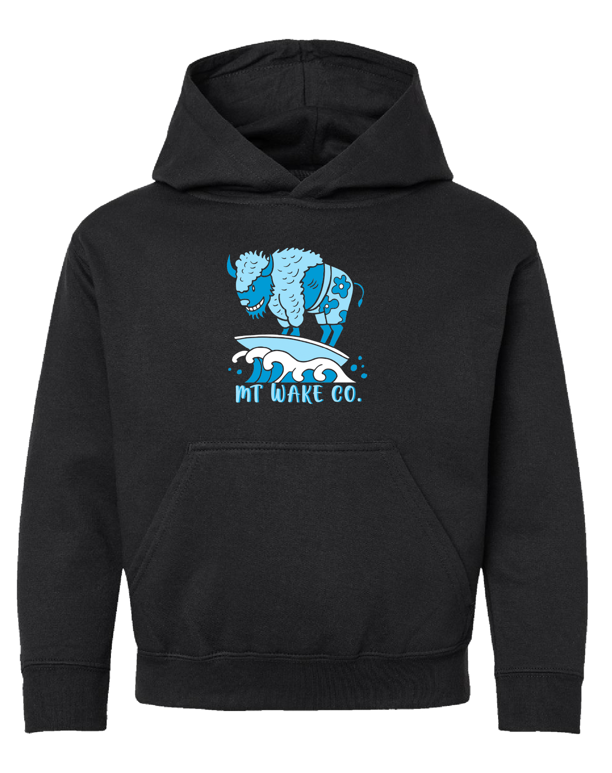 Montana Wake Youth Surfing Bison Hoodie - Black