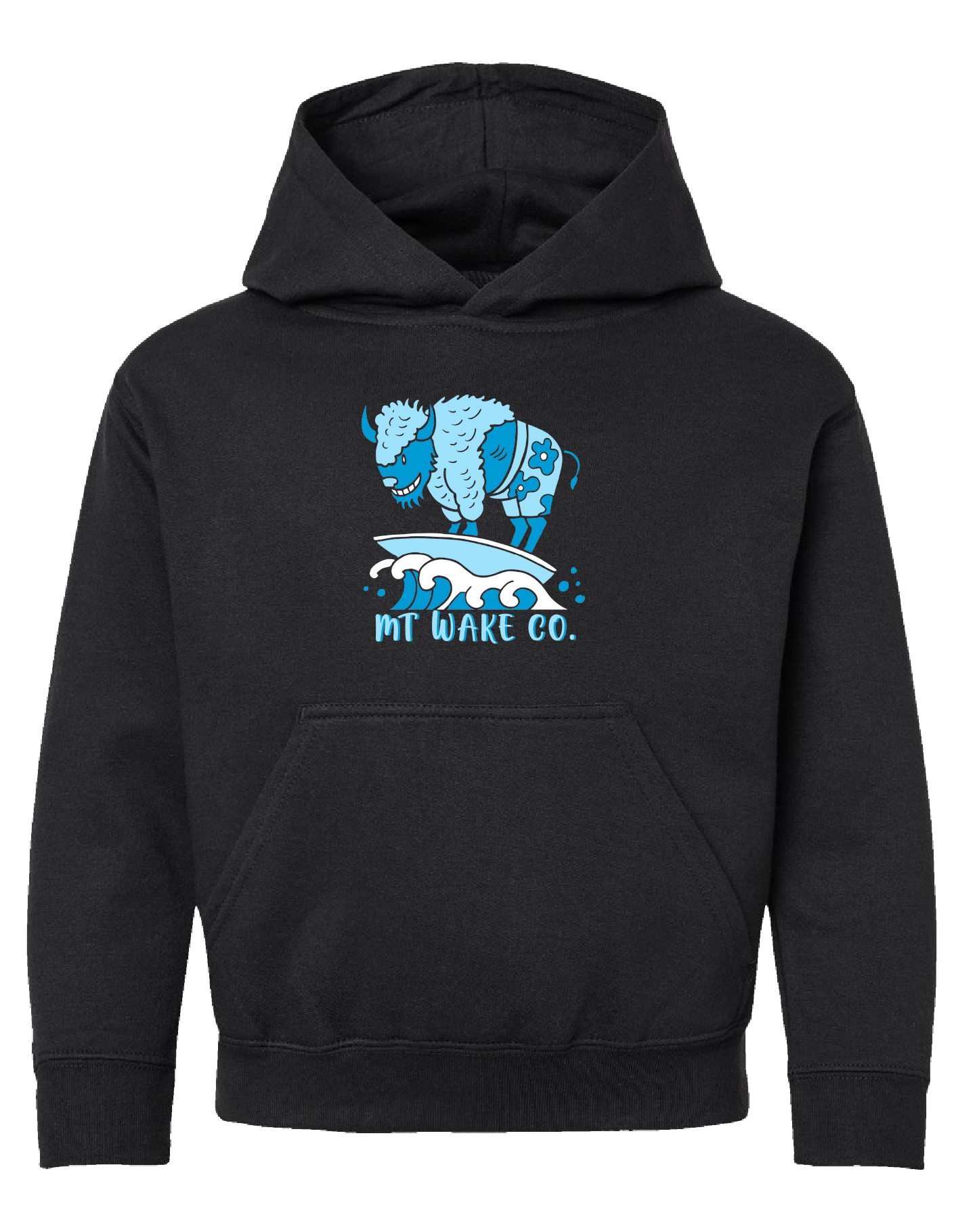 Montana Wake Youth Surfing Bison Hoodie - Black