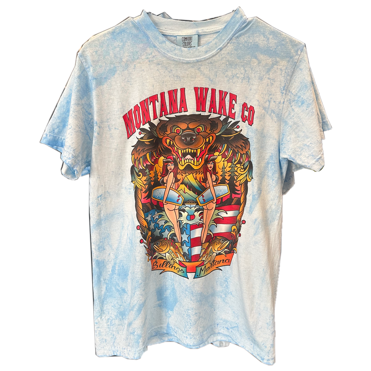 Bear Buns T-Shirt BLUE Tie-Dye