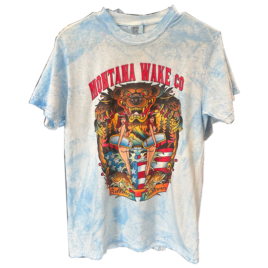 Bear Buns T-Shirt BLUE Tie-Dye